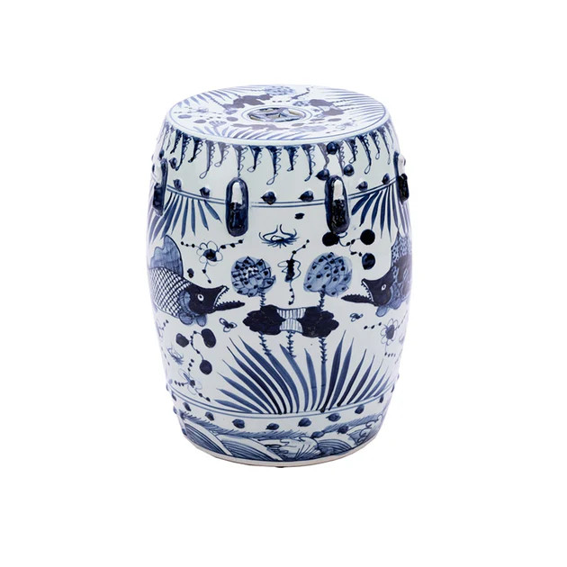 Fish Motif Garden Stool | Cailini Coastal
