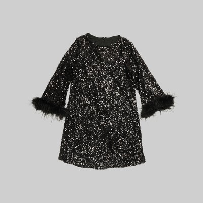 Monsoon Fie Feather Sequin Tunic Dress Black Size UK 8 | eBay UK