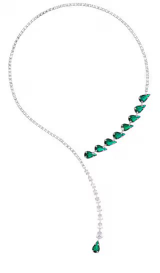 Emerald Drops Necklace in Silver | Revolve Clothing (Global)