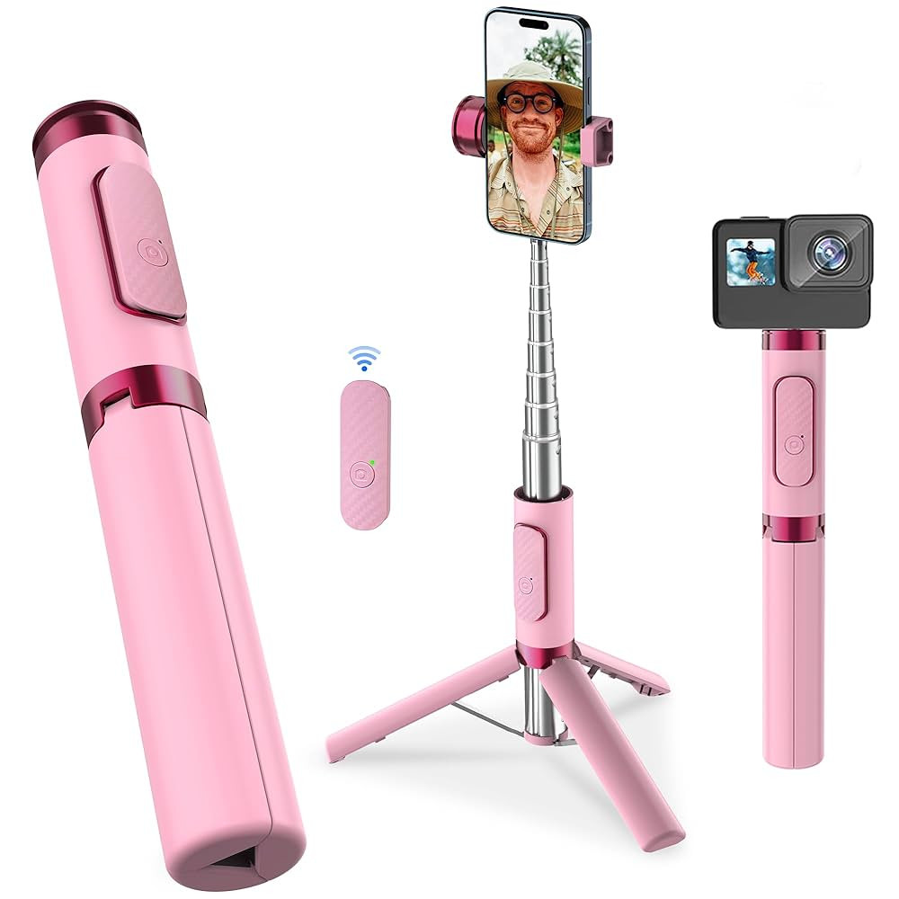 Selfie Stick Tripod, Foldable Cellphone Tripod with Remote for Group Selfies/Live Streaming/Video... | Amazon (US)