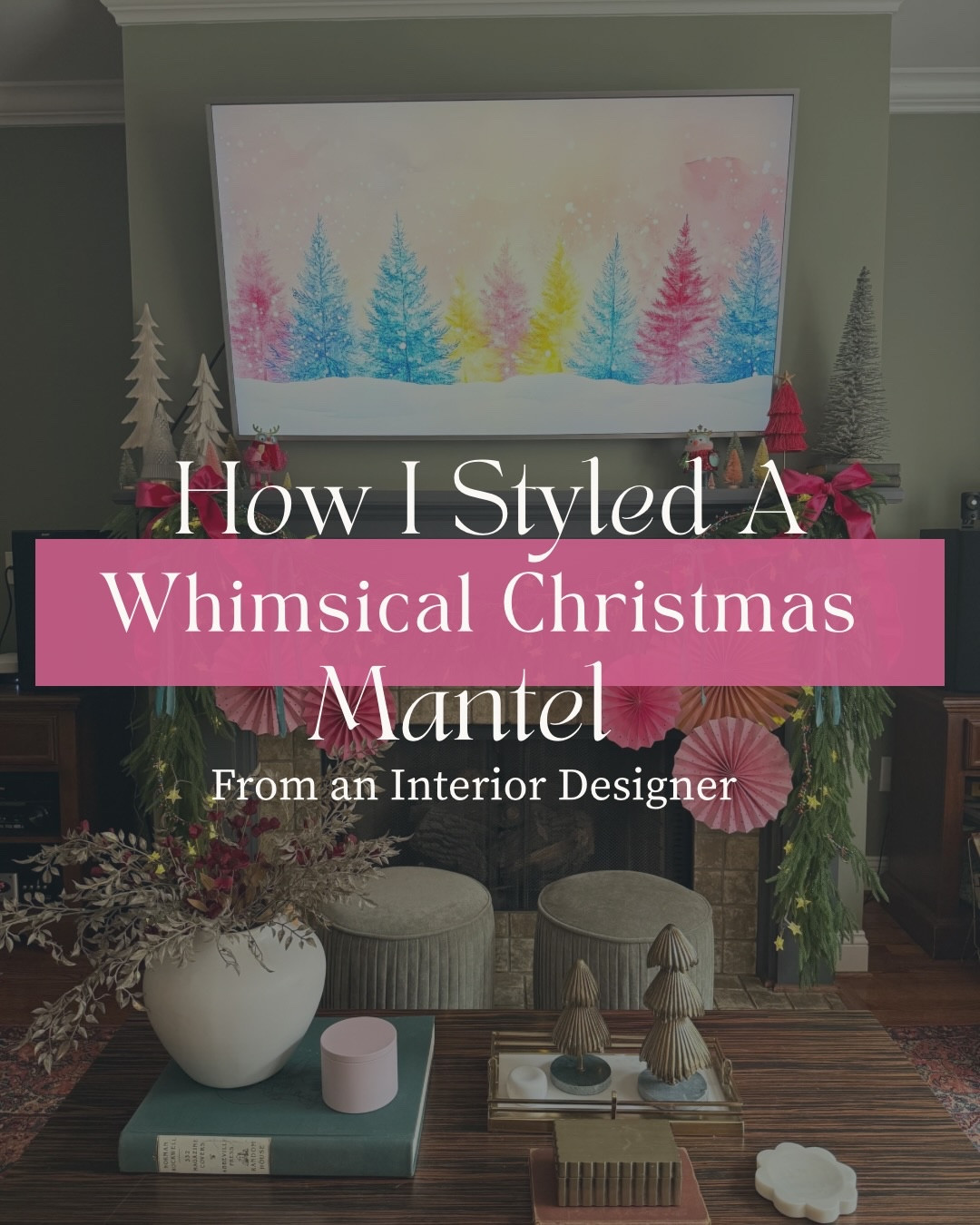 A colorful, whimsical Christmas mantel broken down step-by-step ✨🎄

If you caught my stories, you know this design started off on the wrong foot… so I scrapped it and started over. And honestly? Sometimes trying something unexpected is exactly what you need.

I pulled in brighter color, bigger lights, layered garland, party decorations (yes, from the party aisle!), ribbons, and all the little details that make a mantel feel magical.

Swipe through to see how every piece came together - from the Norfolk pine garland to the star lights to those fun pink fans.

Want to recreate this look?
Comment SHOP for links to everything I used!

whimsical Christmas | colorful holiday decor | modern eclectic Christmas | designer holiday styling | family-friendly design

#whimsicalchristmas #colorfulchristmas #christmasmantel holidaydecorideas moderneclectic designinspo christmasaesthetic rutledgecollective