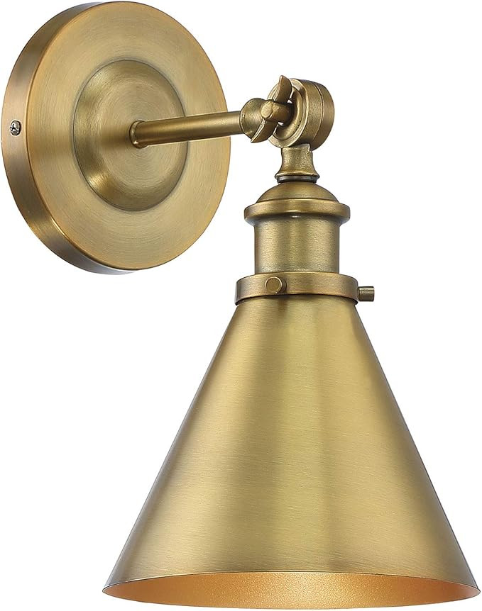 Savoy House 9-0901-1-322 Glenn 1-Light Warm Brass Wall Sconce (7" W x 12"H) | Amazon (US)