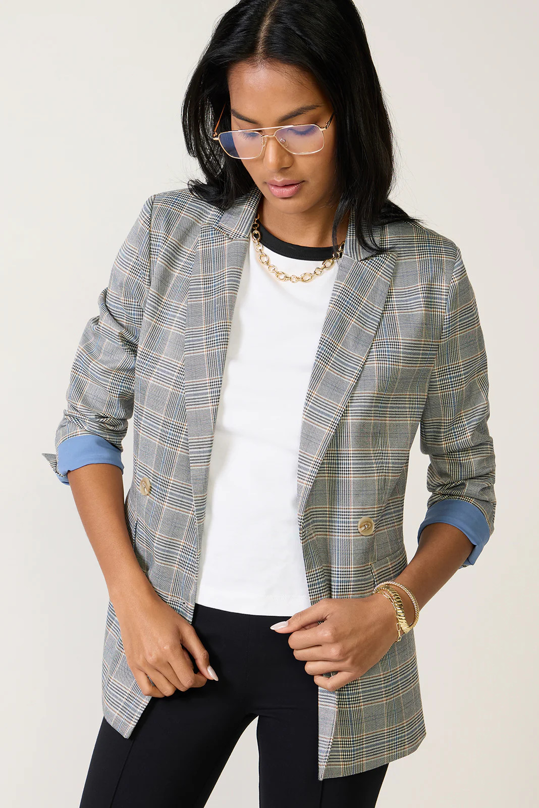 Marcia Plaid Blazer | Evereve