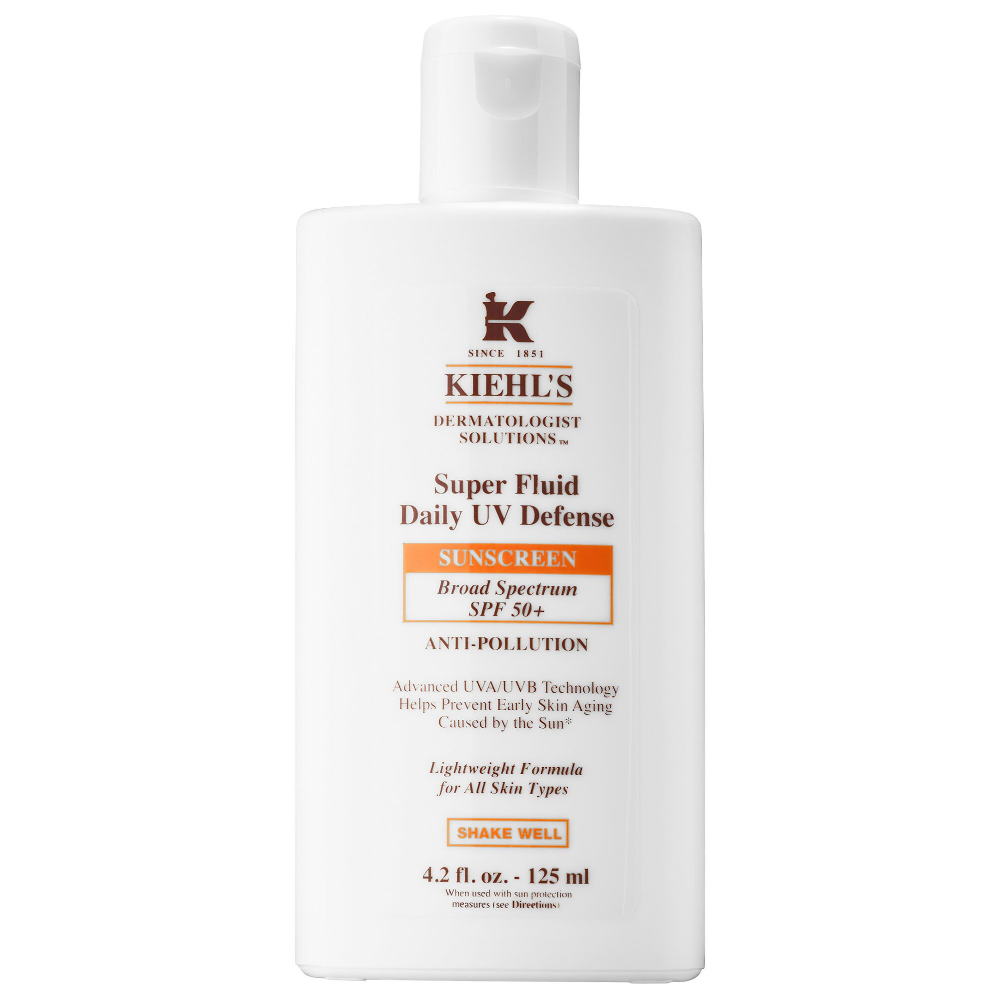 Kiehl's Since 1851 Super Fluid Daily UV Defense Sunscreen Broad Spectrum SPF 50+ 4.2 oz/ 125 mL | Sephora (US)