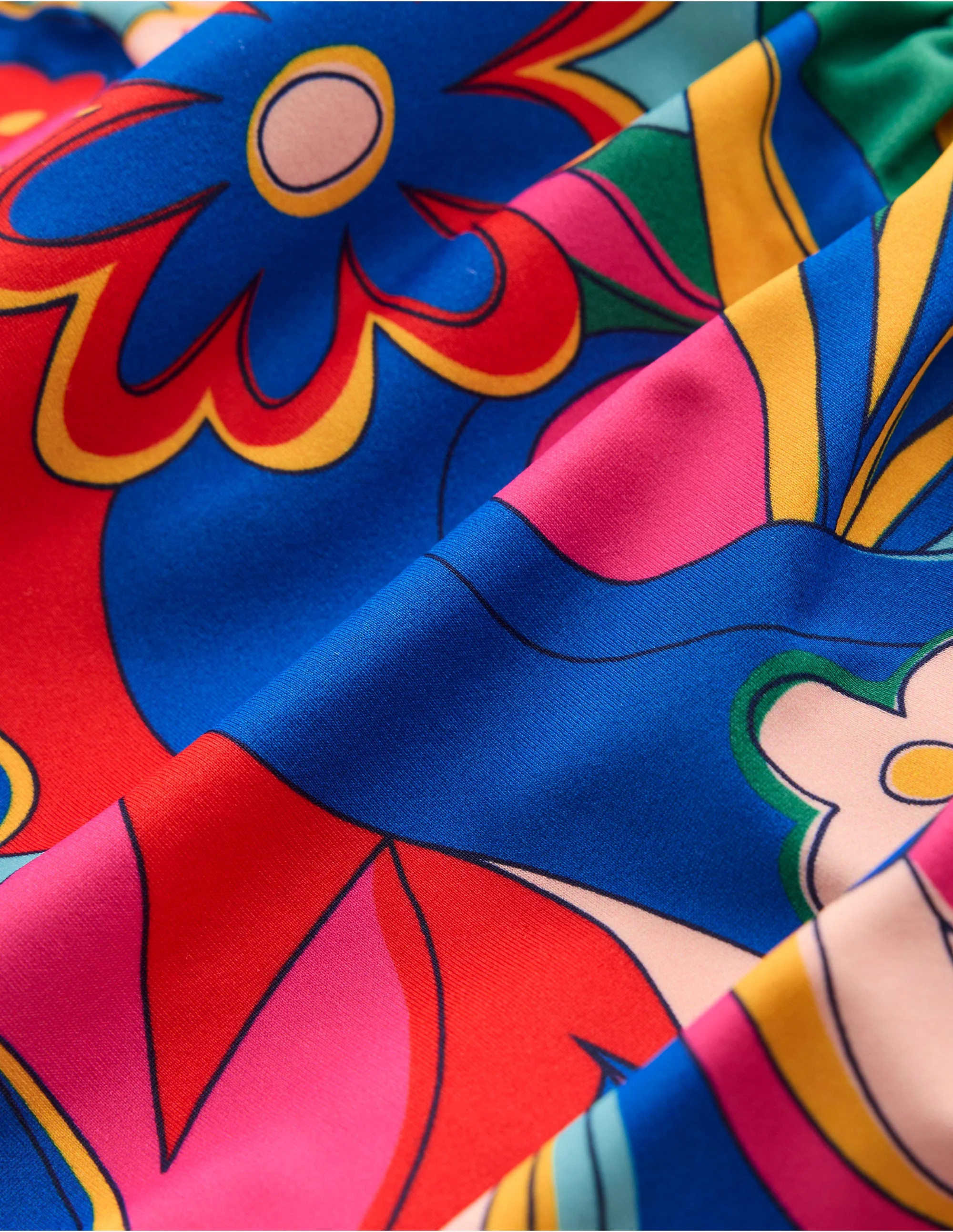 Mykonos Deep V Swimsuit-Multi, Blossomy Pop | Boden (US)