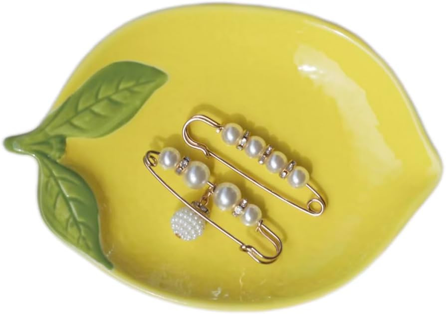 Ceramic Jewelry Tray, Lemon Shaped Trinket Dish, Jewelry Organizer, Ring Holder, Decorative Bowl ... | Amazon (US)