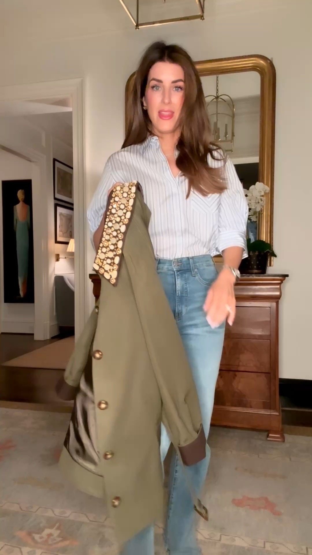  

 If you’ve been looking for that pair of jeans… this is your sign. 👖✨ They are nearly sold out and truly one of the best-fitting, most flattering pairs I’ve tried this season — easy rise, polished wash, and that effortless silhouette that works with everything.

And let’s talk about the backbone of a spring wardrobe: the classic button-up. I live in a great button-up shirt this time of year. Styled open over denim, tucked into trousers, layered under a jacket, or dressed up with statement jewelry — it’s the most versatile piece in your closet. I found three elevated, practical options that will carry you straight through spring.

Then we have jackets (because spring layering is everything). One is a fresh take on a denim jacket with the most beautiful elevated details — the kind that instantly pulls an outfit together. And the green jacket with the removable bedazzled collar? Obsessed. It’s classic with just enough personality to make people stop and ask where it’s from.

These are the pieces that make getting dressed easy — polished, wearable, and on repeat.

Go shop before they’re gone 🤍 Everything is linked on my LTK. 

#springstyle #elevatedbasics #womenover30style #classicwithatwist #springwardrobe

#LTKootd #LTKOver40 #LTKTall

#LTKTall #LTKOver40 #LTKSeasonal