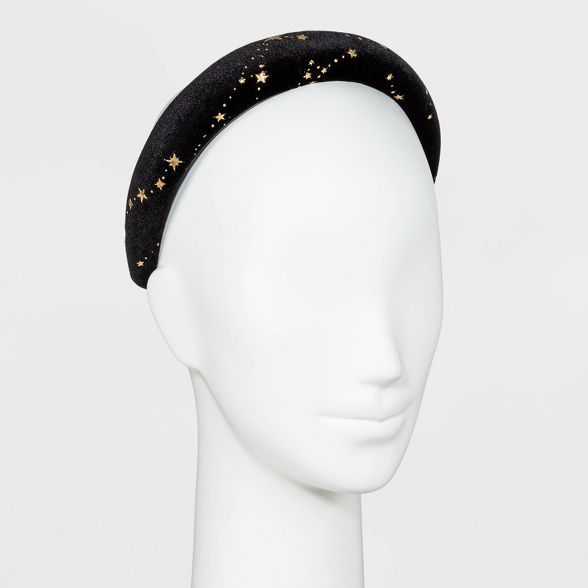Star Pattern Padded Velvet Headband - Wild Fable™ Black | Target