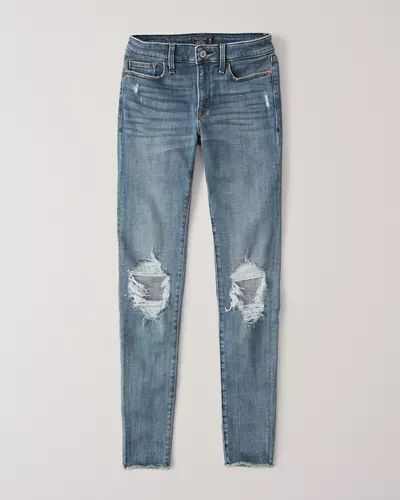 Ripped Low Rise Super Skinny Jeans | Abercrombie & Fitch US & UK