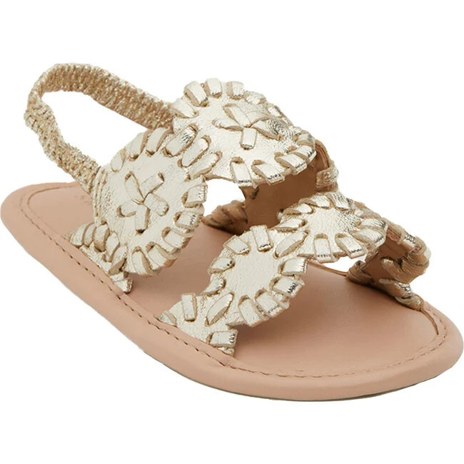 Jack Rogers | Baby Lauren Sandal, Platinum (Beige, Size 9-12M) | Maisonette | Maisonette