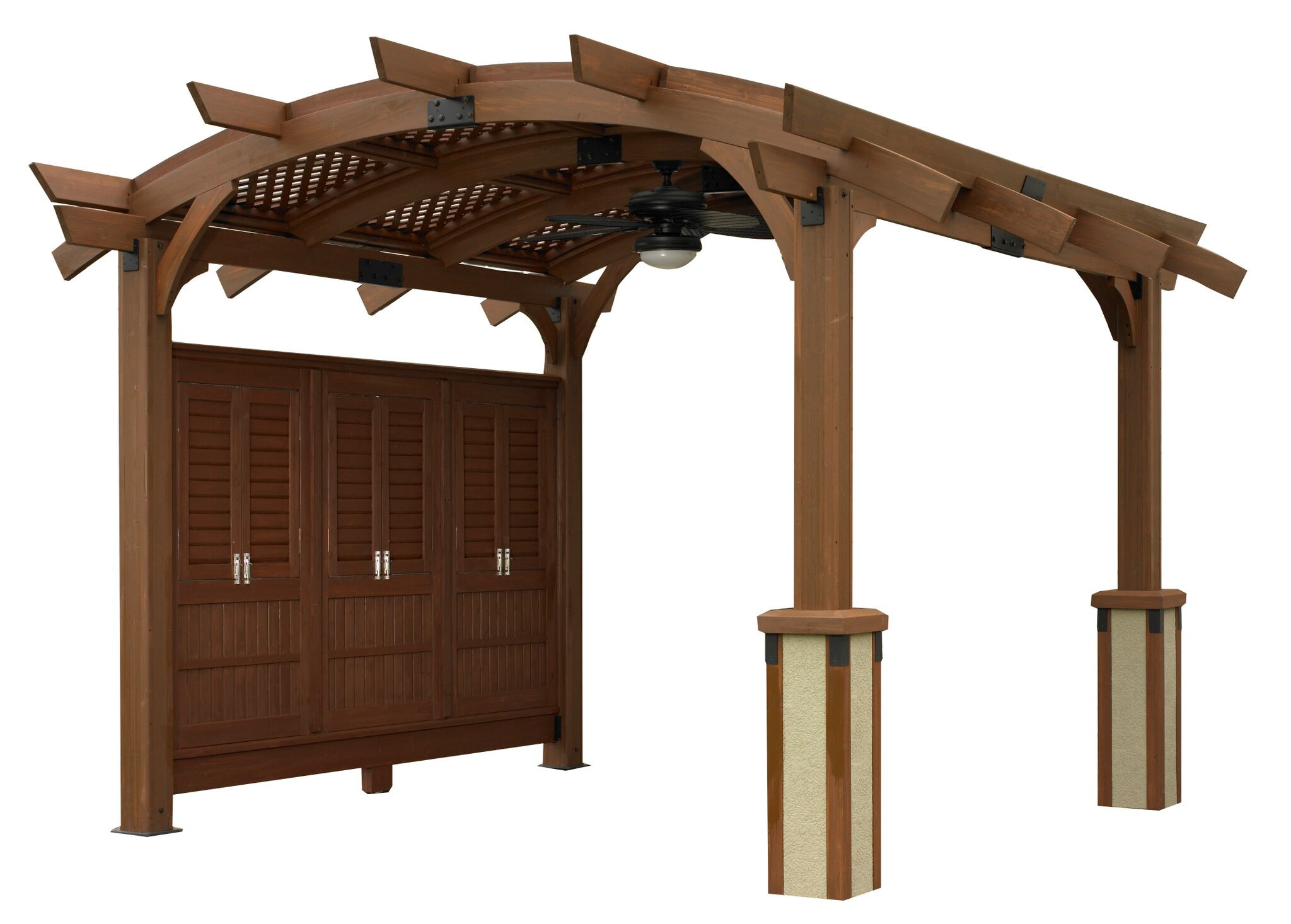 OutdoorGreatroom SONOMA16-M-WALL Privacy Wall for Sonoma Arched Pergola - Mocha finish 16 x 16 in. | Unbeatable Sale