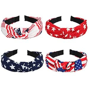 4PCS American Flag Headbands for Women Girls Independence Day 4th of July Red White Blue Patrioti... | Amazon (US)