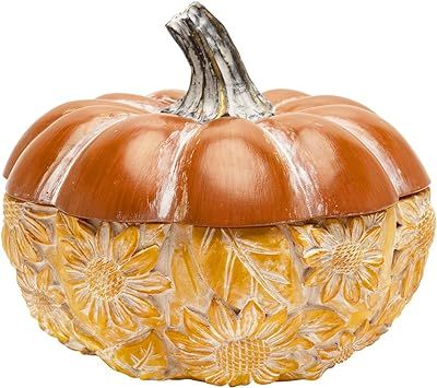 Geemuslly Pumpkin Candy Jar with Lid Cookie Container Thanksgiving Fall Halloween Pumpkin Indoor ... | Amazon (US)