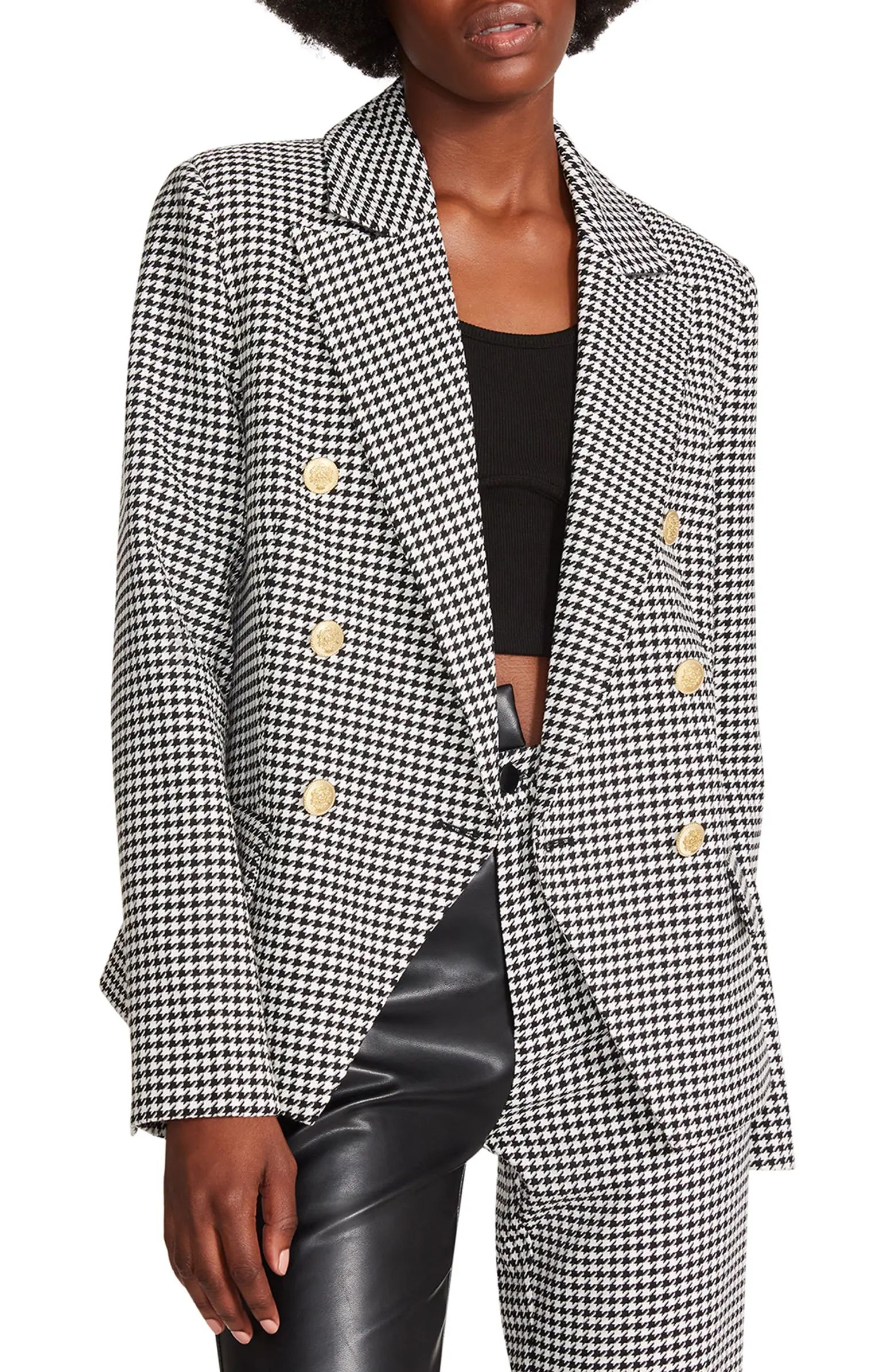 Steve Madden Naomi Houndstooth Cutaway Blazer | Nordstrom | Nordstrom