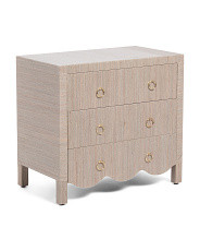 28x26 3 Drawer Scallop Rafia Chest | TJ Maxx