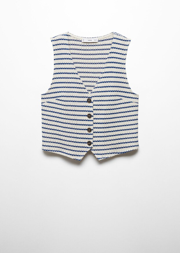 Crochet striped top -  Women | Mango USA | MANGO (US)