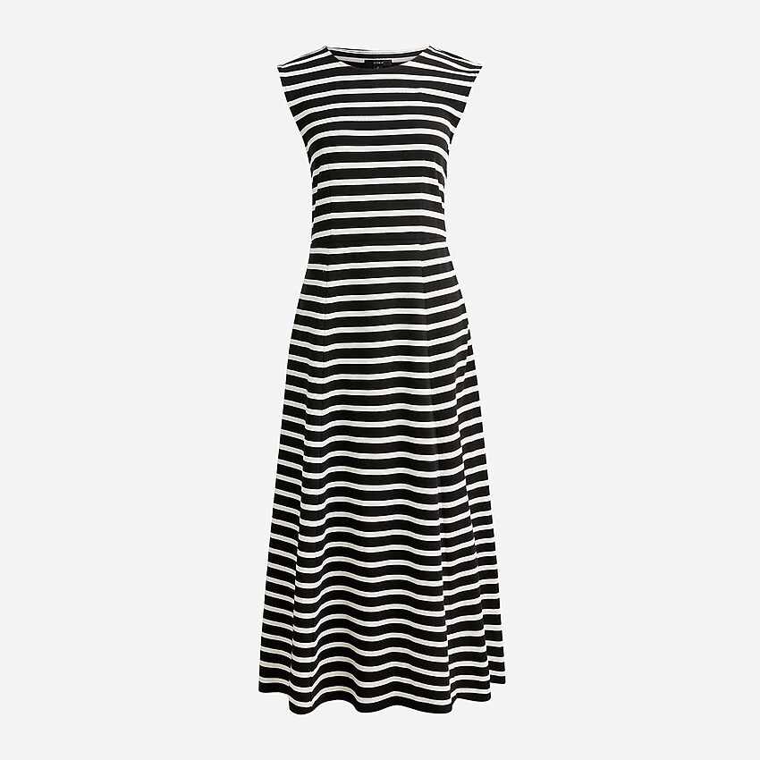 Cap-sleeve knit midi dress in stripe | J. Crew US