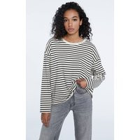 Stradivarius Striped T-Shirt Ecru Xs | Stradivarius (UK)