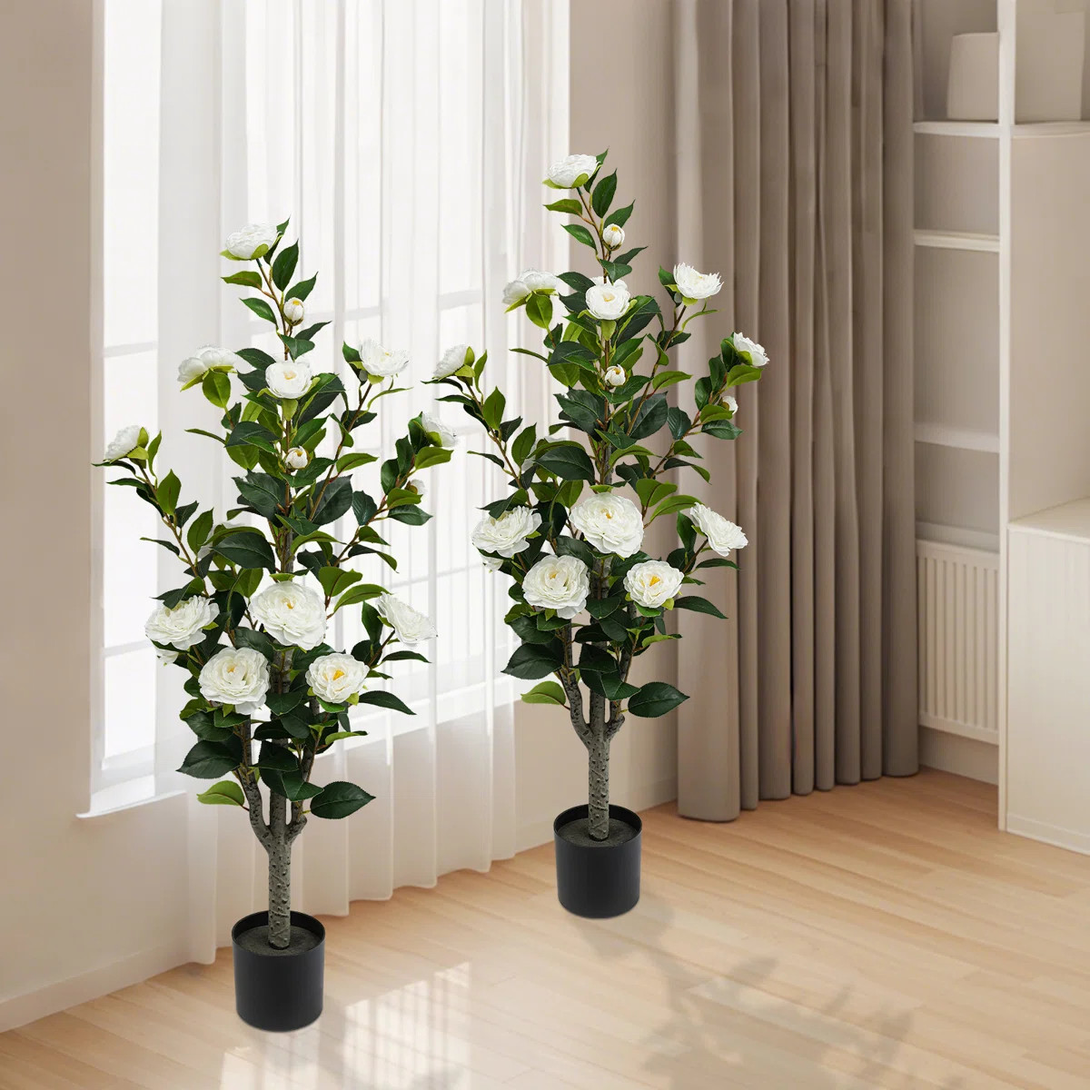 2 Pack 38.2" Artificial Tea Rose Tree (Set of 2) | Wayfair North America