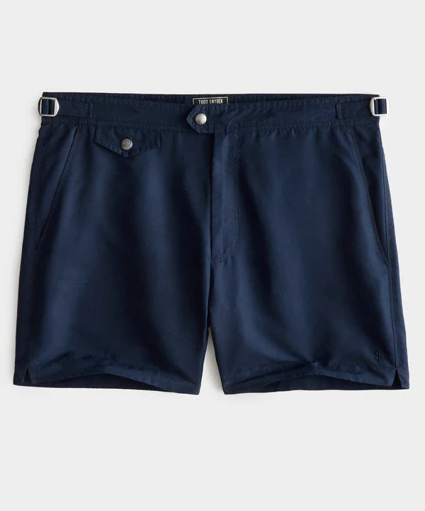 Riviera Swim Short in Navy | Todd Snyder