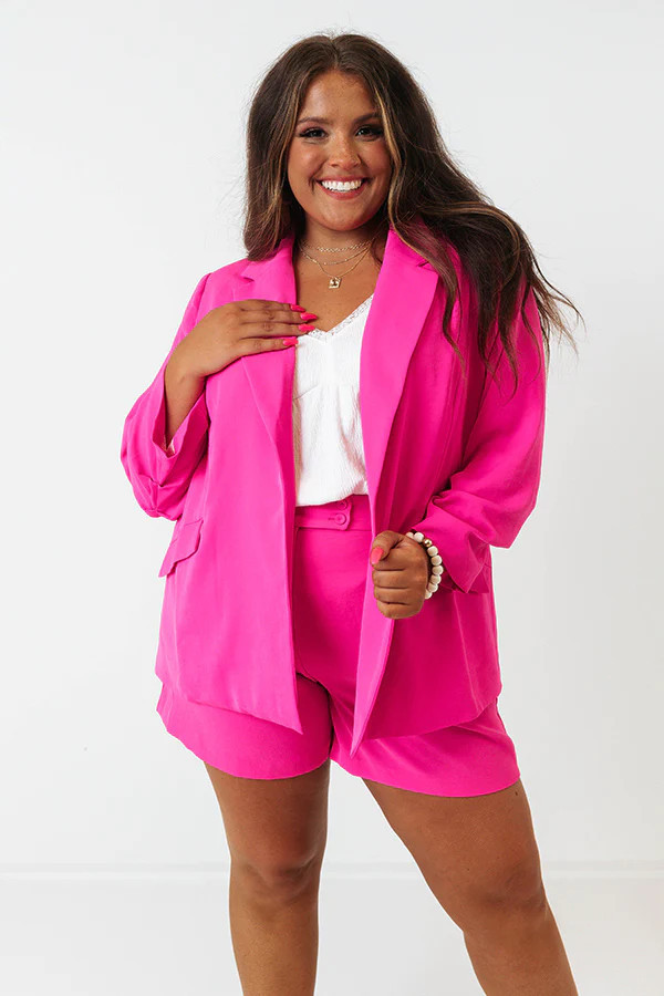 Ready To Remix Blazer In Hot Pink Curves • Impressions Online Boutique | Impressions Online Boutique
