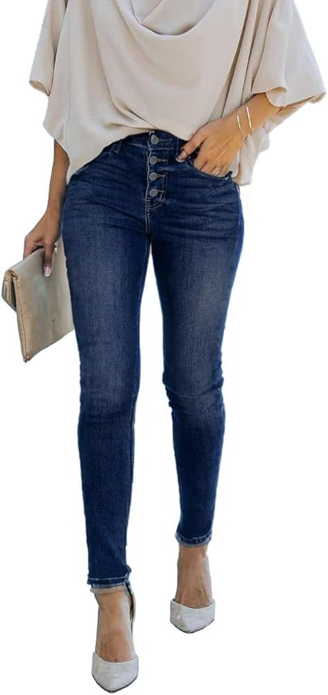 Women's Boyfriend Skinny Jeans Ripped Stretchy Denim Pants | Amazon (US)