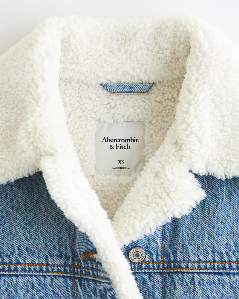 Winterized Denim Sherpa Jacket | Abercrombie & Fitch (US)