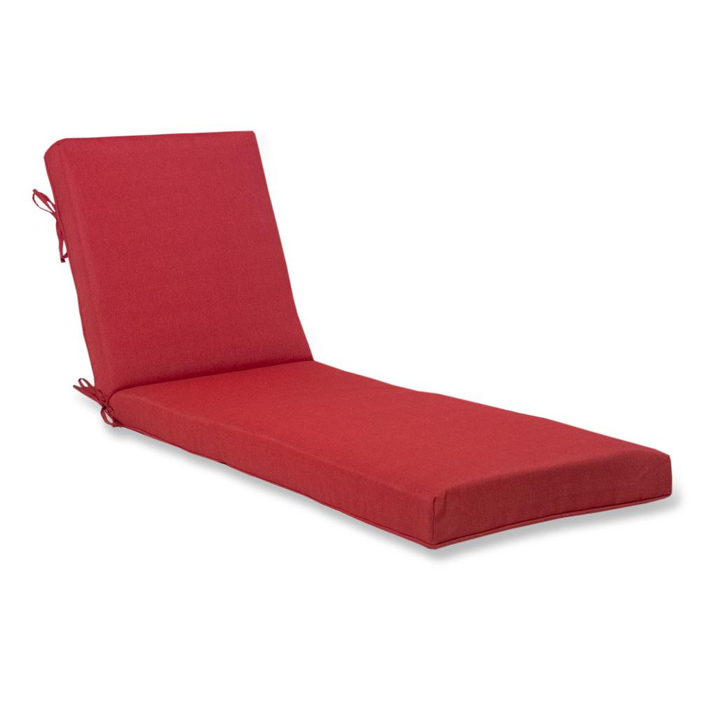 Hampton Bay Outdoor Chaise Cushion in Chili | The Home Depot
