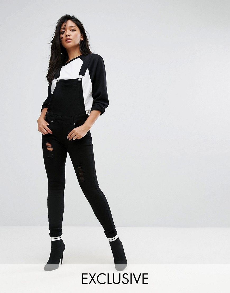 Liquor &amp; Poker Skinny Fit Overalls With All Over Rips &amp; Distressing | ASOS US