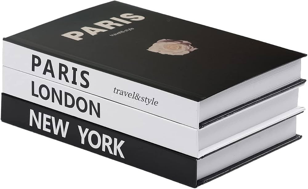 3 Pieces Fashion Decorative Book，Hardcover Modern Decorative Books Stacked Decorations Decor Bo... | Amazon (US)