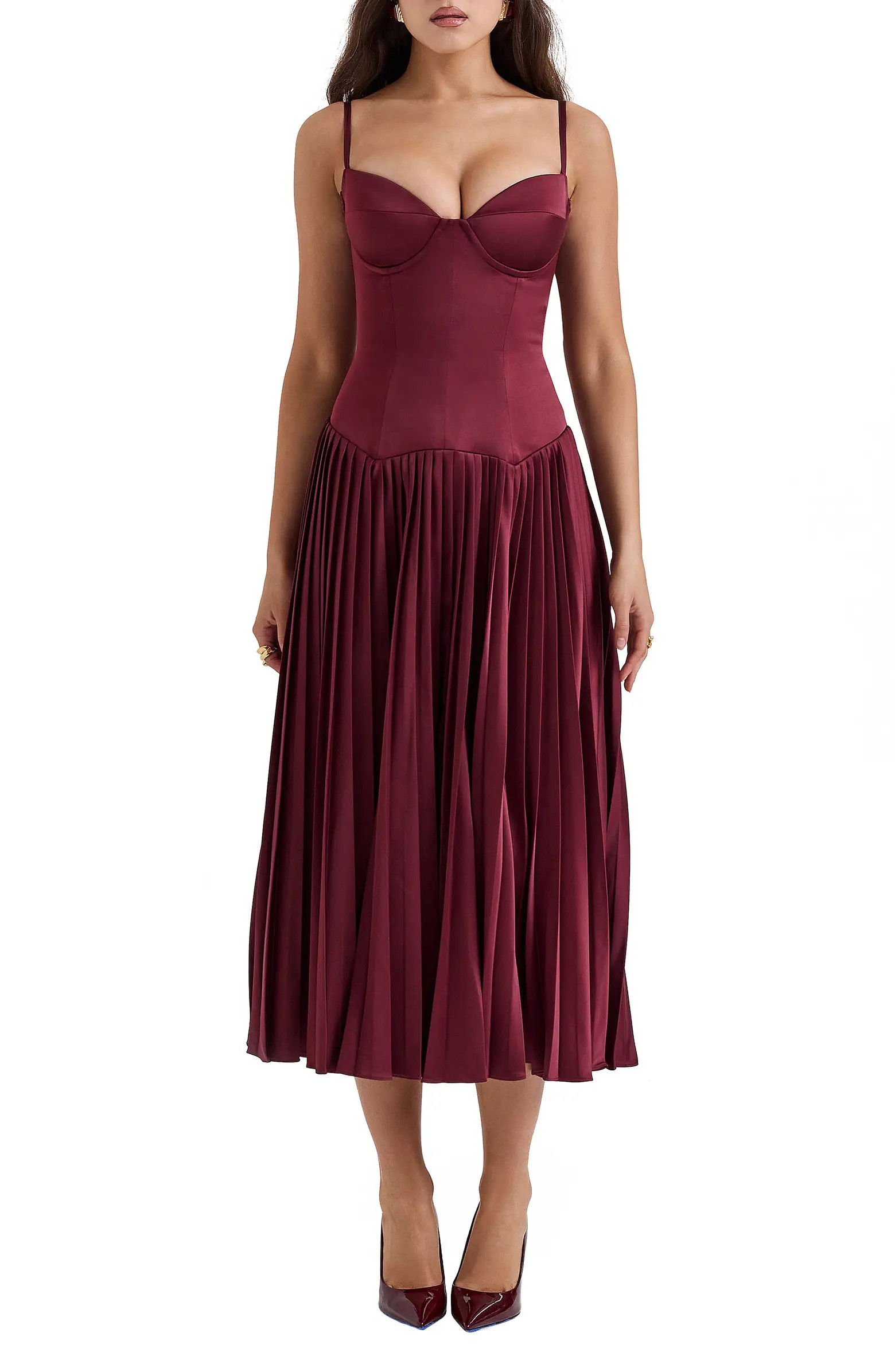 Beau Corset Pleated Sleeveless Maxi Dress | Nordstrom