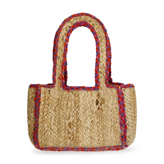 No Boundaries Women's Mini Jute Tote, Pink | Walmart (US)