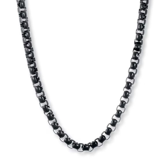 Men's Box Chain Necklace Stainless Steel 22" Length | Kay Jewelers