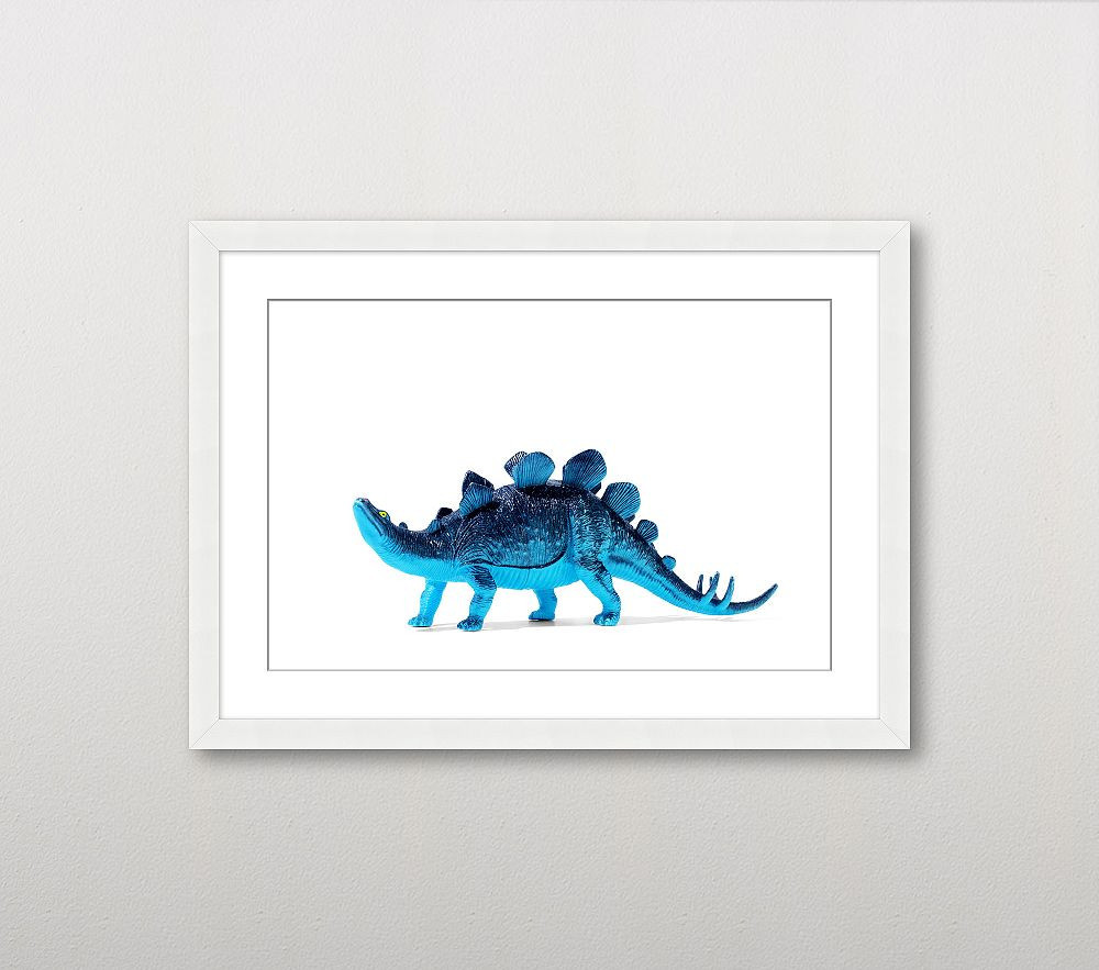 Leslee Mitchell Blue Stegosaurus Wall Art, 16x24 | Pottery Barn Kids