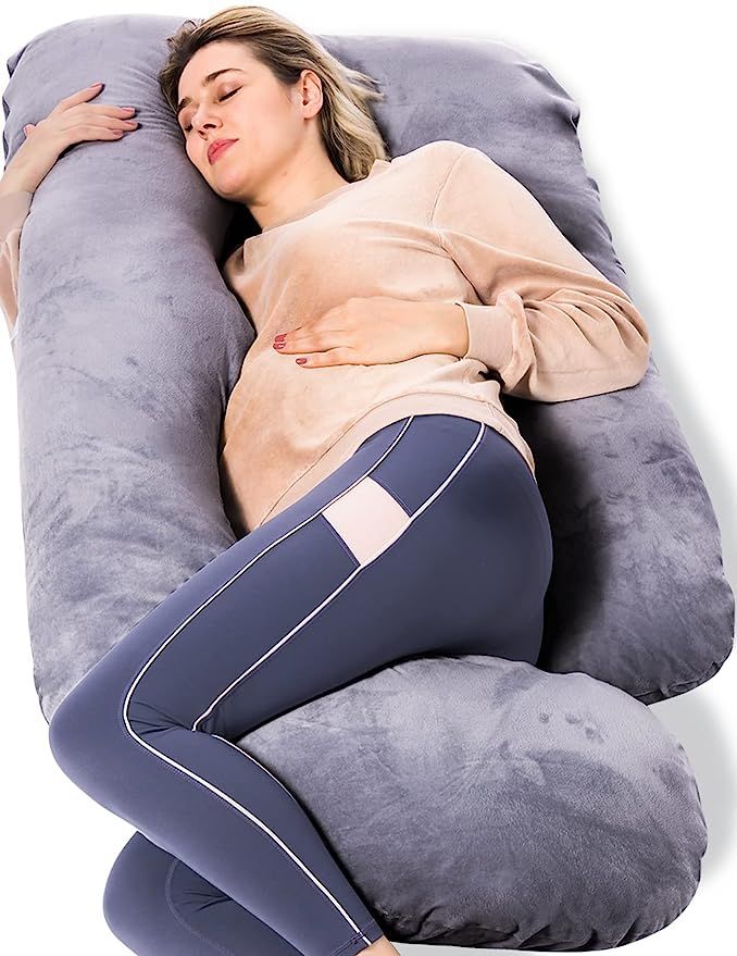 Momcozy Pregnancy Pillows, U Shaped Full Body Maternity Pillow with Removable Cover - Support for... | Amazon (US)