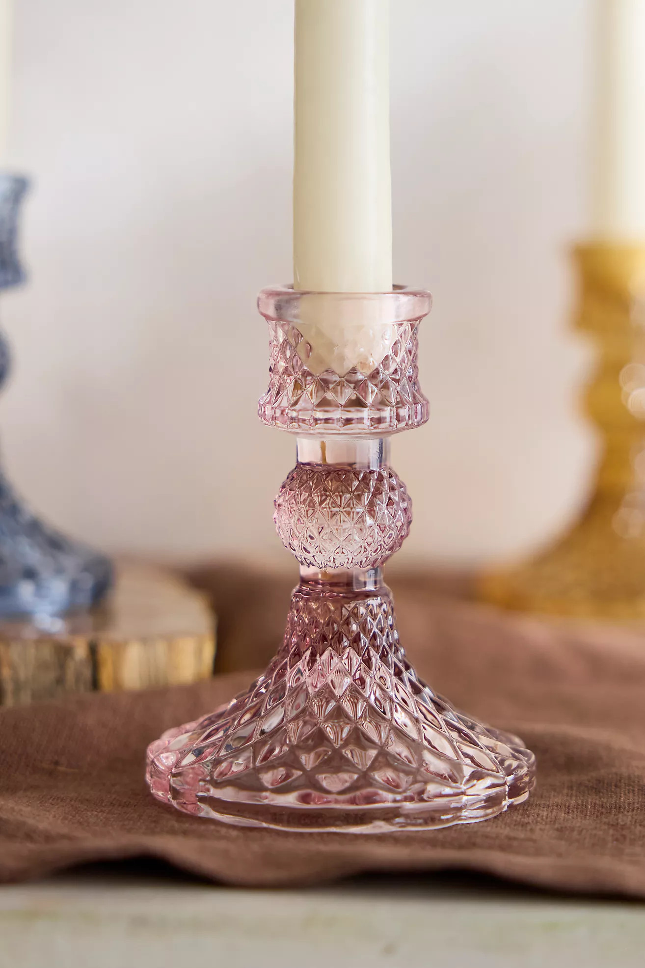 Pressed Glass Taper Holder | Anthropologie (US)