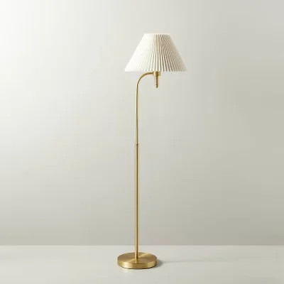SgoodS Pleated Shade Metal Floor Lamp - Cream/Brass Finish, Includes LED Light Bulb, Hearth-Style... | Walmart (US)