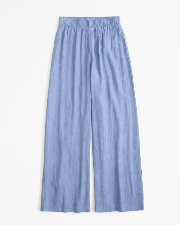 Crinkle Textured Pull-On Pant | Abercrombie & Fitch (US)