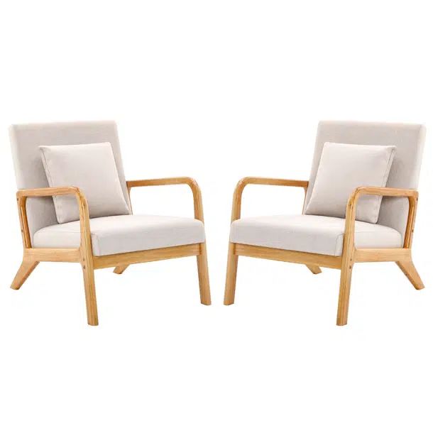 Juelze 26" Wide Linen Armchair With Solid Wood Foot | Wayfair North America