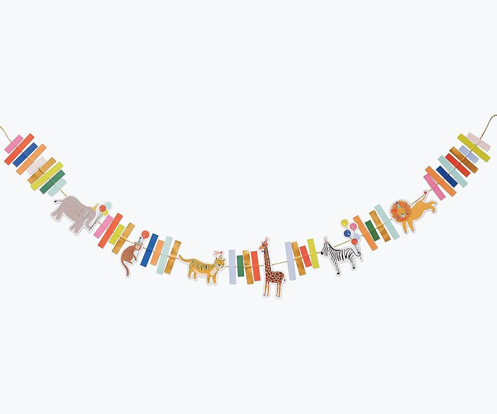 RIFLE PAPER CO. Garland | Paper, Gold Lurex String, Features Six Different Animals, Printed in Fu... | Amazon (US)