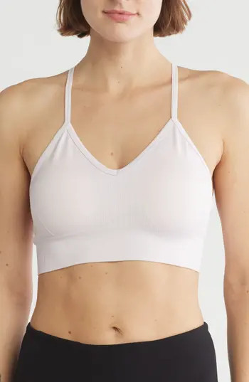 Z by Zella Strappy Seamless Sports Bra in Pink Ice at Nordstrom Rack, Size X-Small | Nordstrom Rack