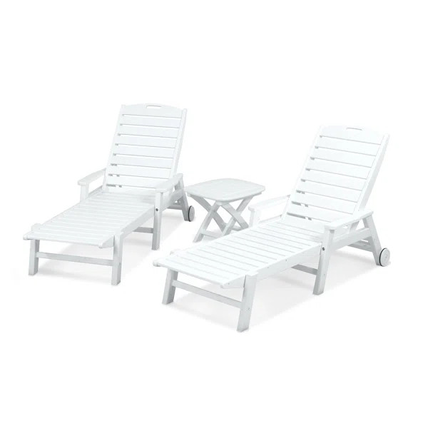 POLYWOOD Nautical 3-Piece Chaise Set | Birch Lane