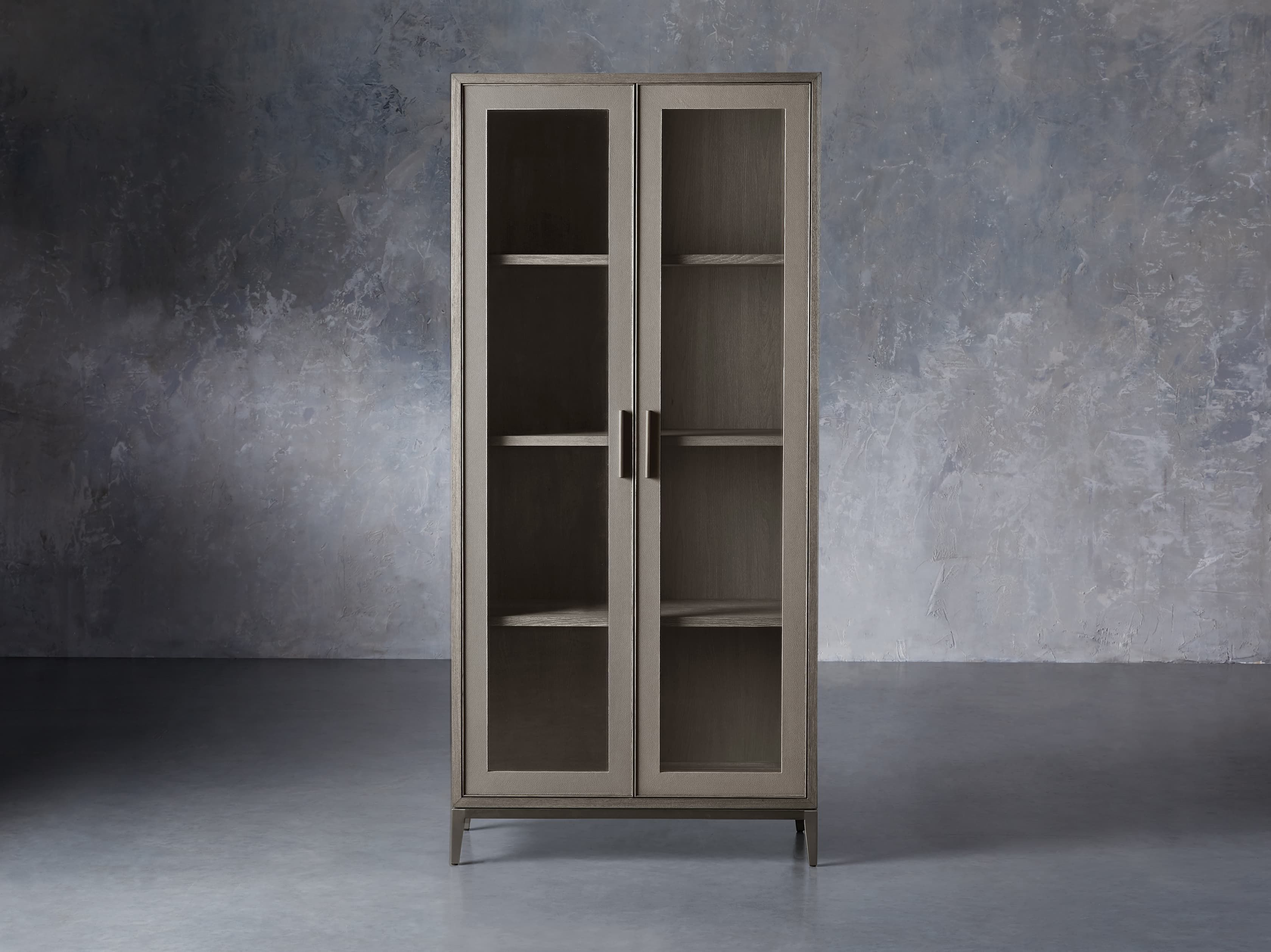 Malone Cabinet with Glass Doors in Manta | Arhaus