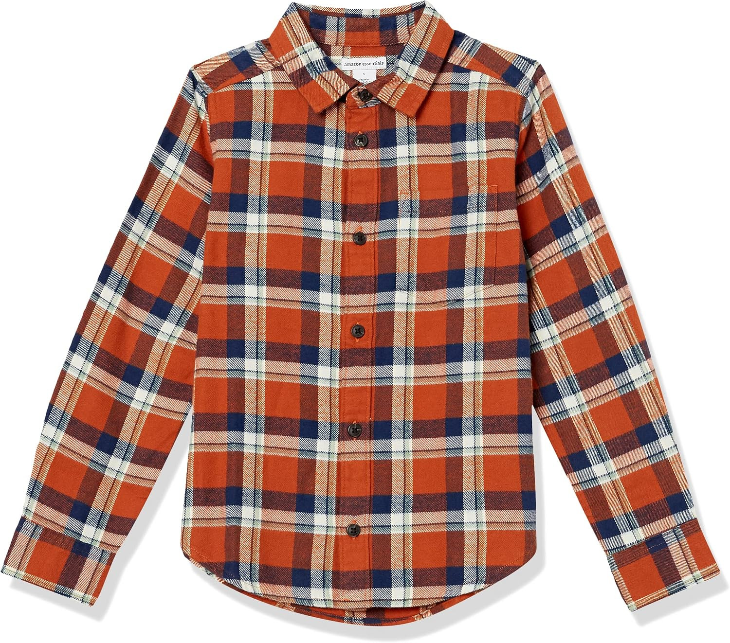 Amazon Essentials Boys and Toddlers' Long Sleeve Flannel Button Down Shirt | Amazon (US)