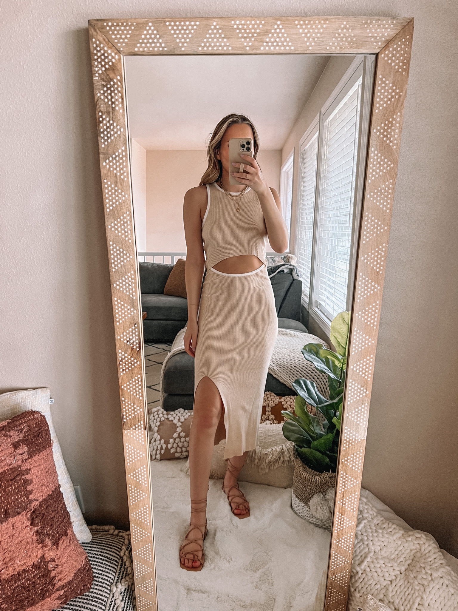 Amazon ribbed cutout midi dress🌸 wearing a size small 

#LTKstyletip #LTKunder50