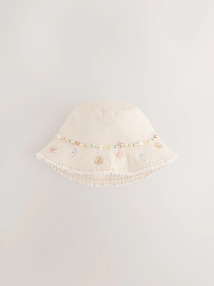 Cream Beaded Chain Bucket Hat (3-16yrs) | Next US