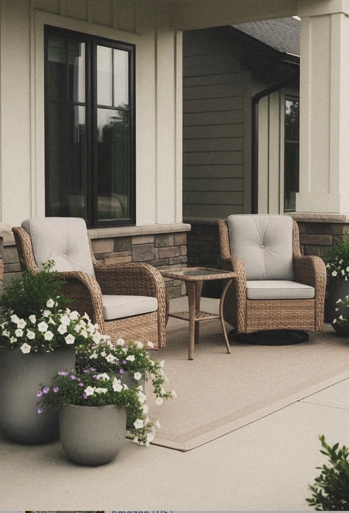 Summer porch favorites they swivel chairs fill in an empty space is so comfortable and looks so great. Love the concrete planters with the faux flowers. Perfect Summer home.

#LTKSeasonal #LTKSaleAlert #LTKHome