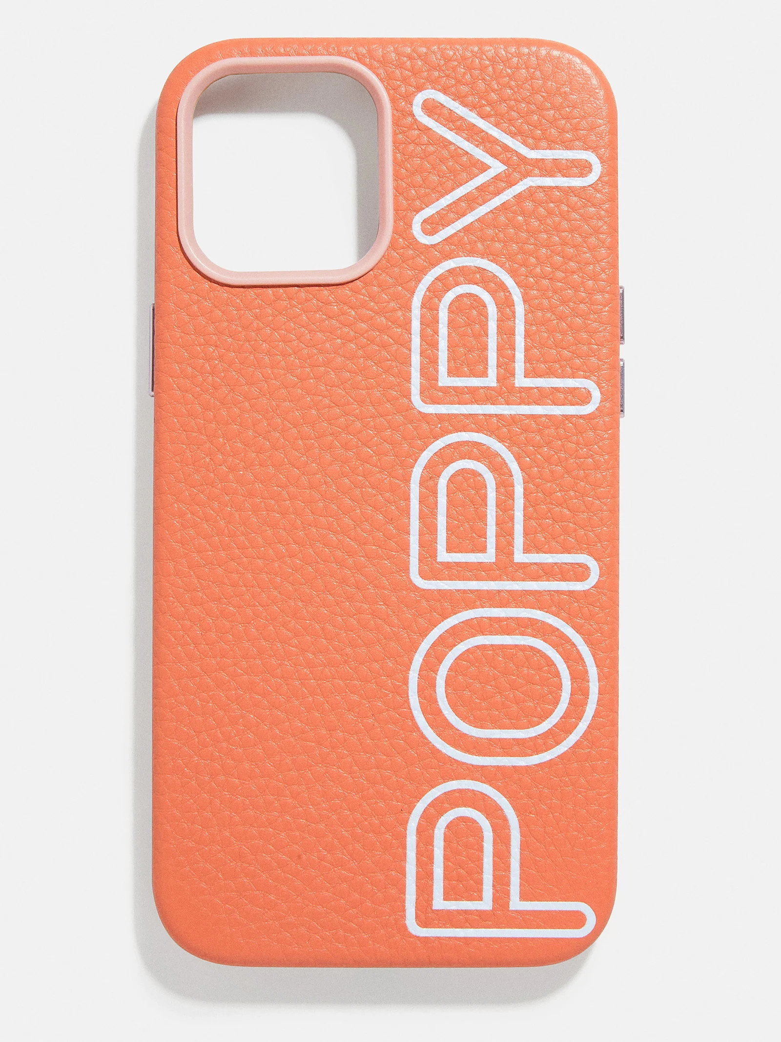 Custom Leather Name iPhone Case: Orange / Light Blue | BaubleBar (US)