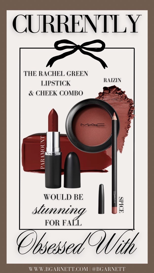 The Rachel Green Blush & Cheek combo (all MAC):
Liner "Spice"
Lipstick ""Paramount"
Blush "Raizin"


Fall Makeup | 90s makeup | viral makeup | blush | fall lip combo | moody lip combo


#LTKSeasonal #LTKFindsUnder50 #LTKBeauty