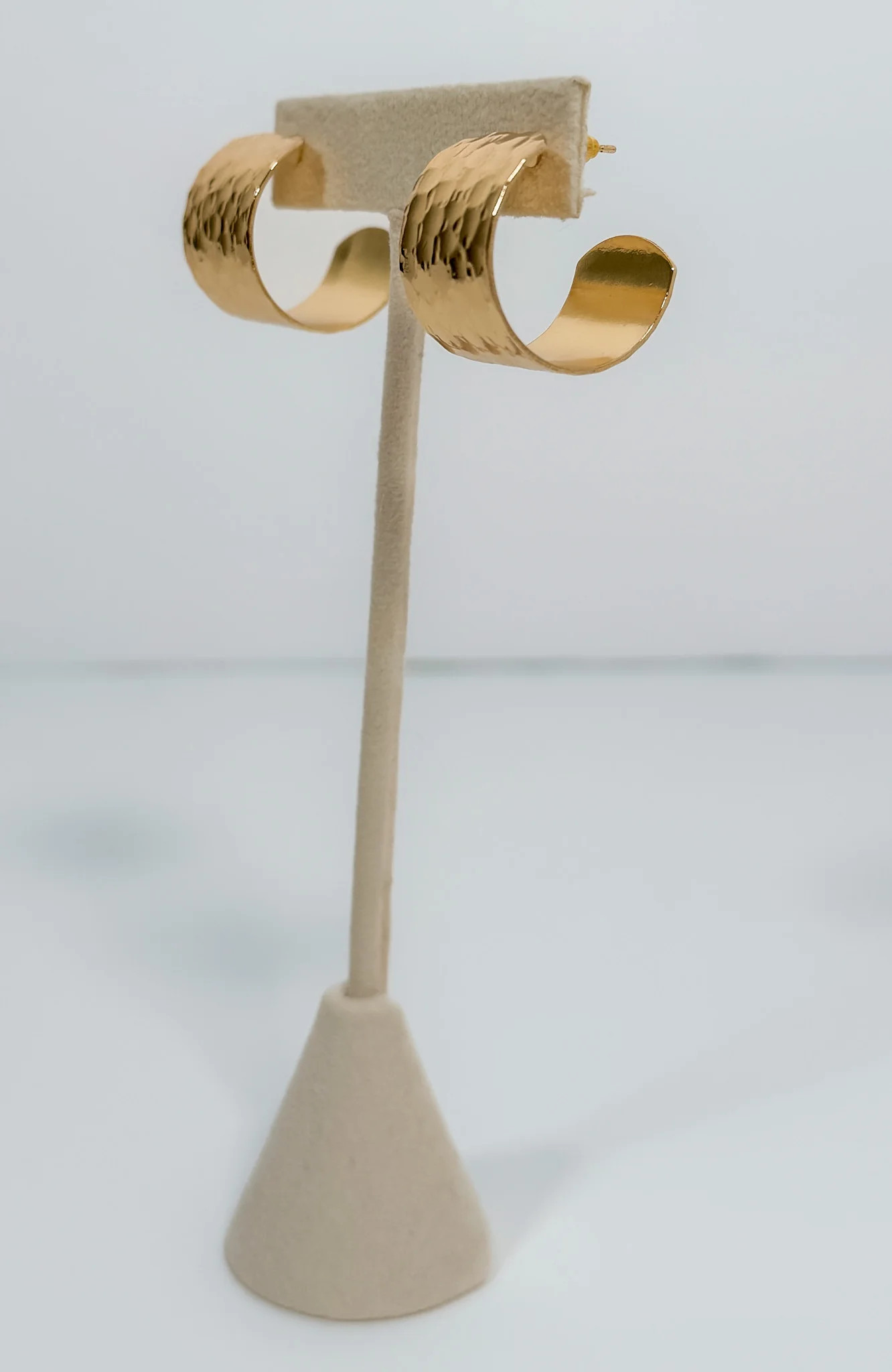 Barbara Textured + Ribbed Wide Gold Hoops | Clover and Bee | Clover + Bee